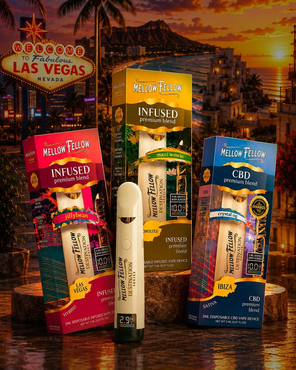 Vapers Mellowfellow de la serie Destination: Las Vegas, Honolulu e Ibiza, al atardecer